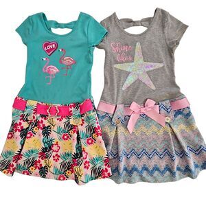 CRB Girl Dress Size 10 Lot of 2 Drop Waist Embellished